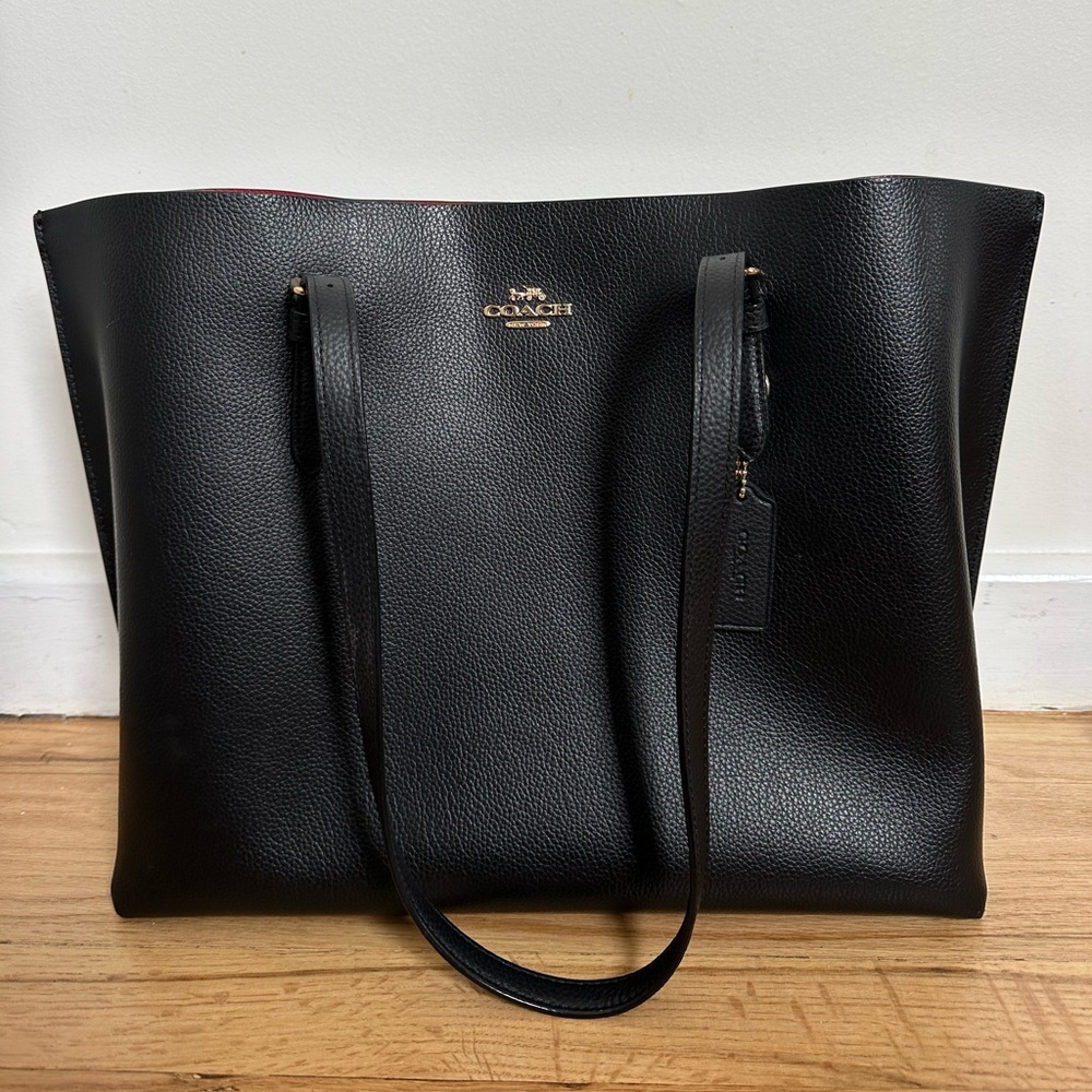 Coach Black Pebbled Leather Tote
